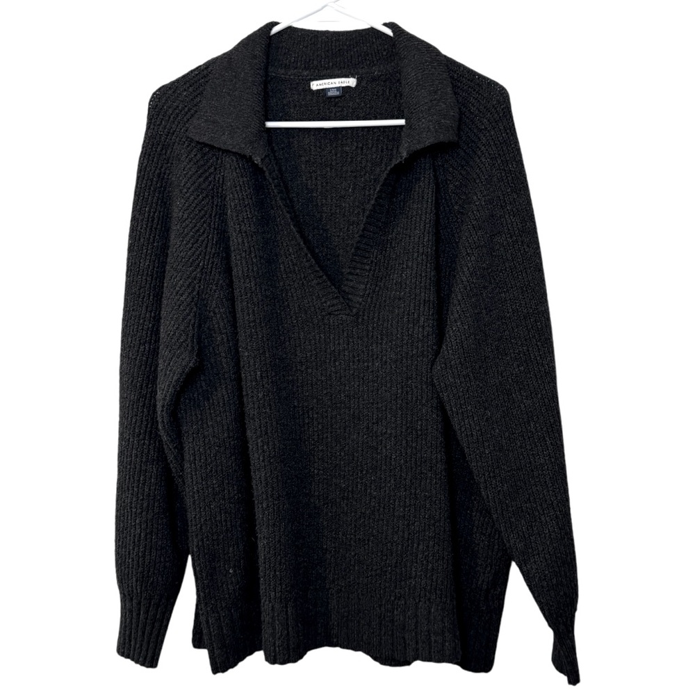 American Eagle Outfitters Black V-Neck Sweater